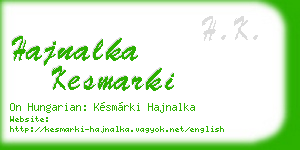 hajnalka kesmarki business card