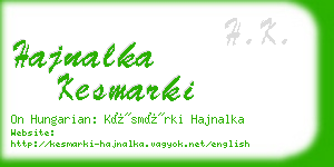 hajnalka kesmarki business card